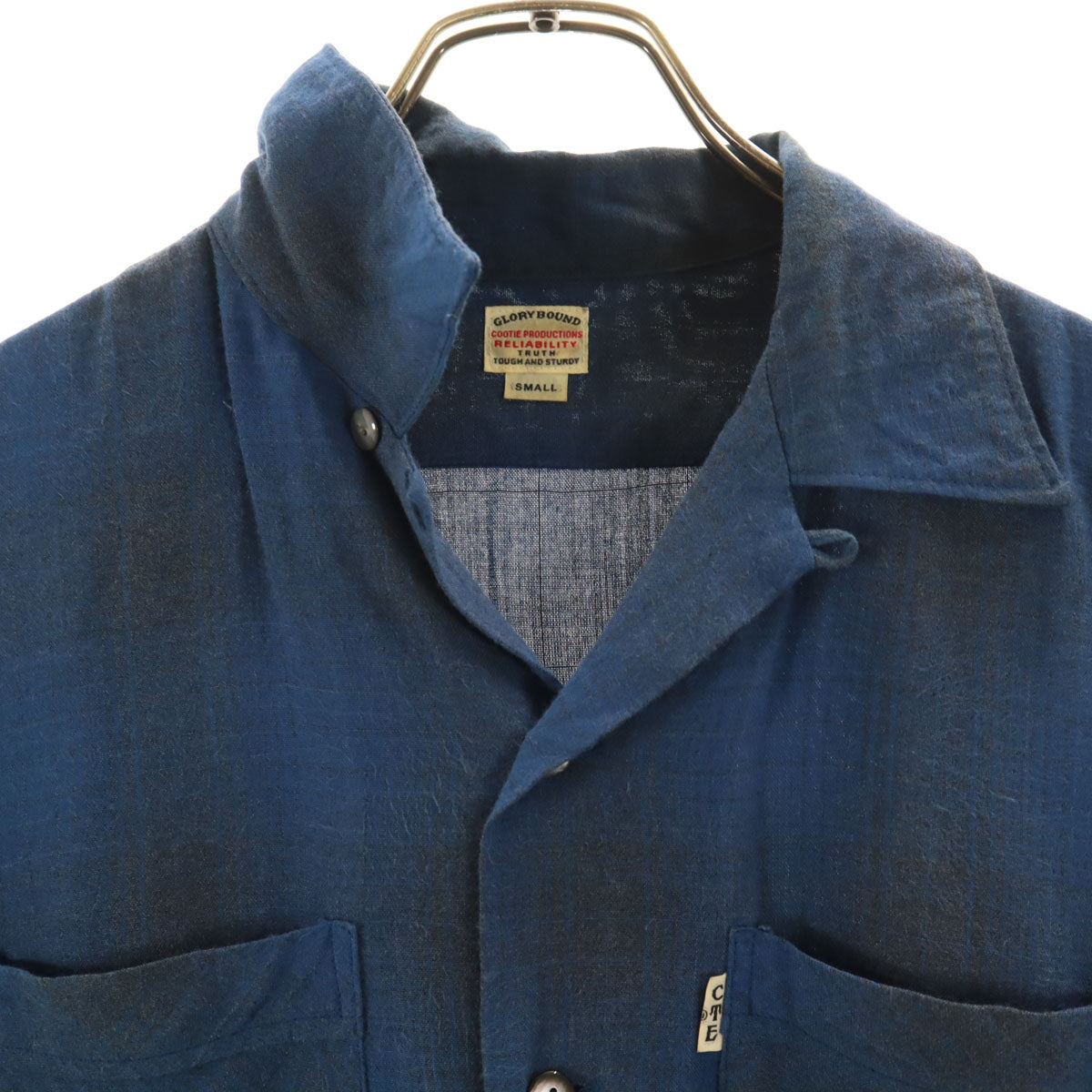 COOTIE PRODUCTIONS Japan Plaid Open Collar Shirt Navy Size S
