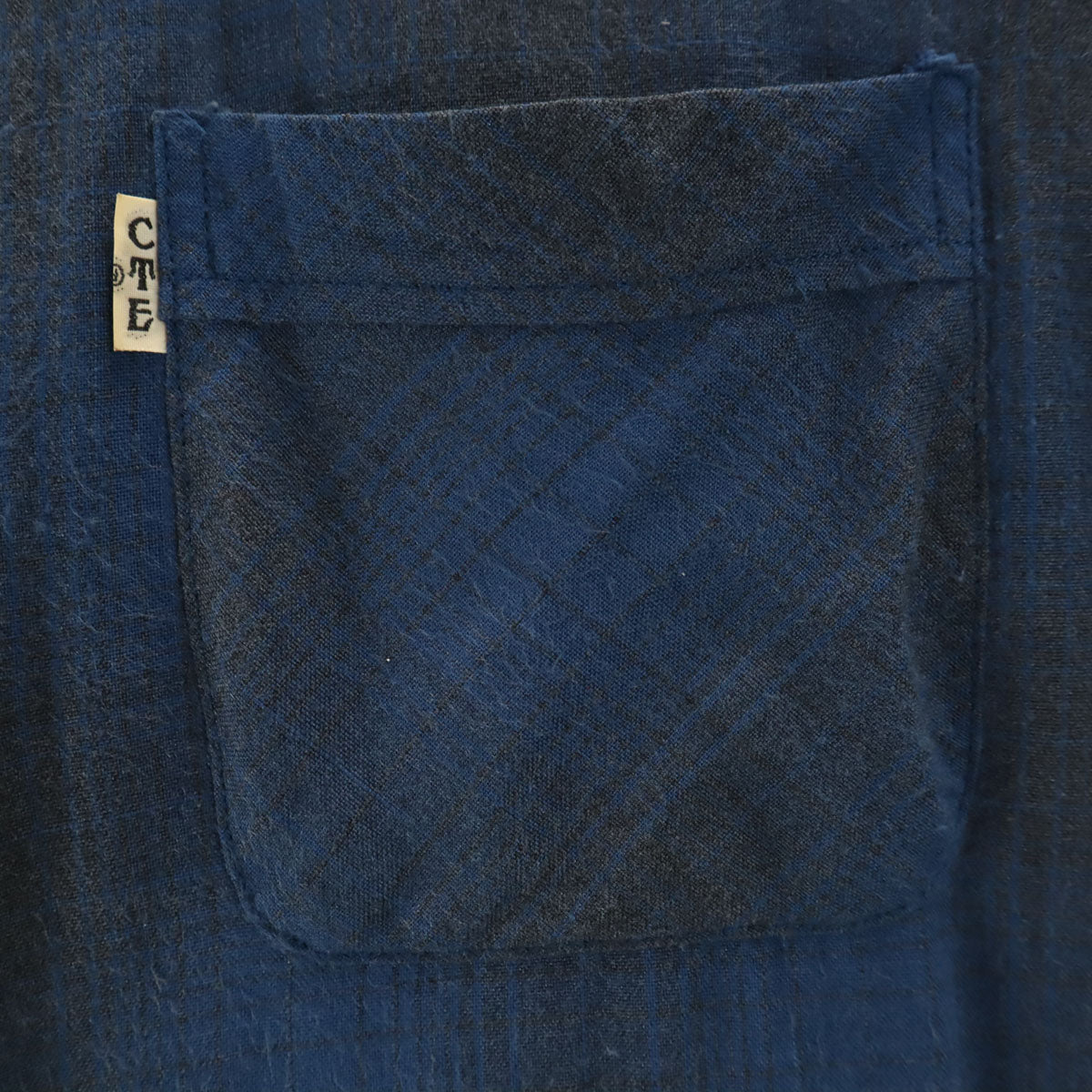 COOTIE PRODUCTIONS Japan Plaid Open Collar Shirt Navy Size S