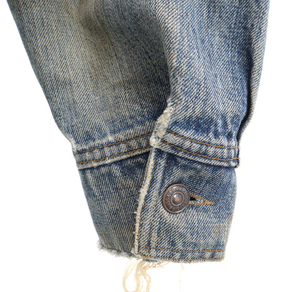 Levi's 70s Vintage Long Bush Denim Jacket Washed Blue Size L