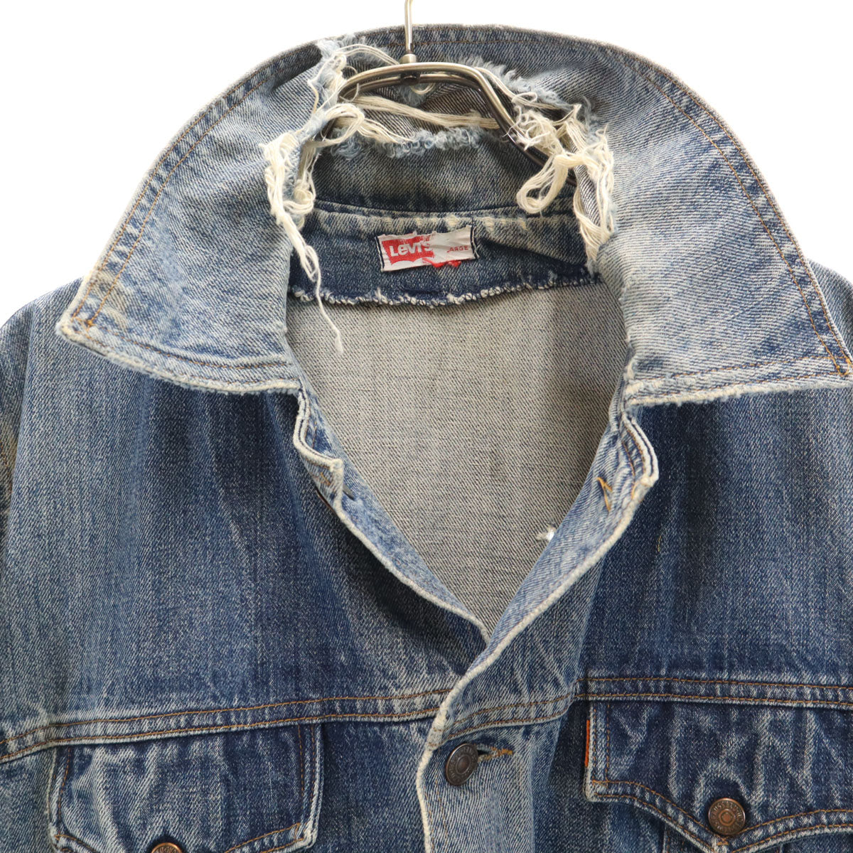 Levi's 70s Vintage Long Bush Denim Jacket Washed Blue Size L