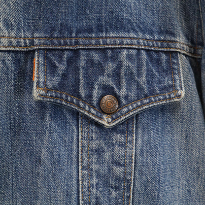 Levi's 70s Vintage Long Bush Denim Jacket Washed Blue Size L