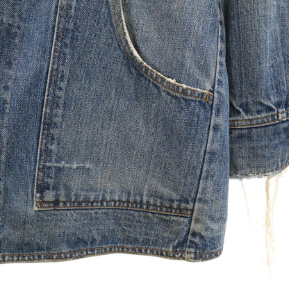 Levi's 70s Vintage Long Bush Denim Jacket Washed Blue Size L