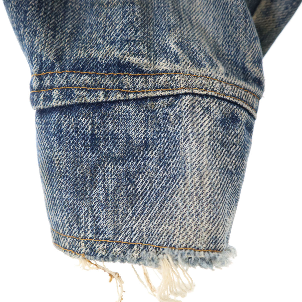 Levi's 70s Vintage Long Bush Denim Jacket Washed Blue Size L