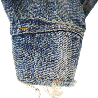 Levi's 70s Vintage Long Bush Denim Jacket Washed Blue Size L