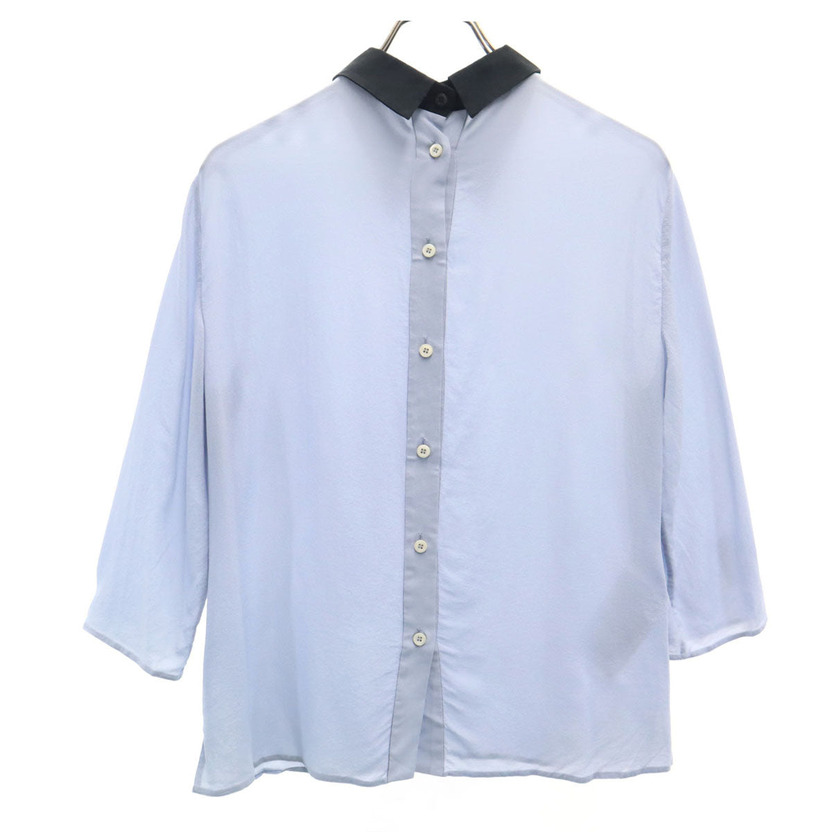 PRADA Blue Gray 3/4 Sleeve Blouse Size 40