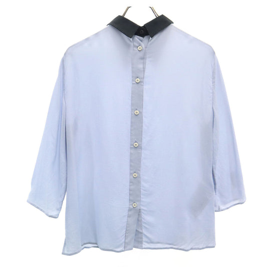 PRADA Blue Gray 3/4 Sleeve Blouse Size 40