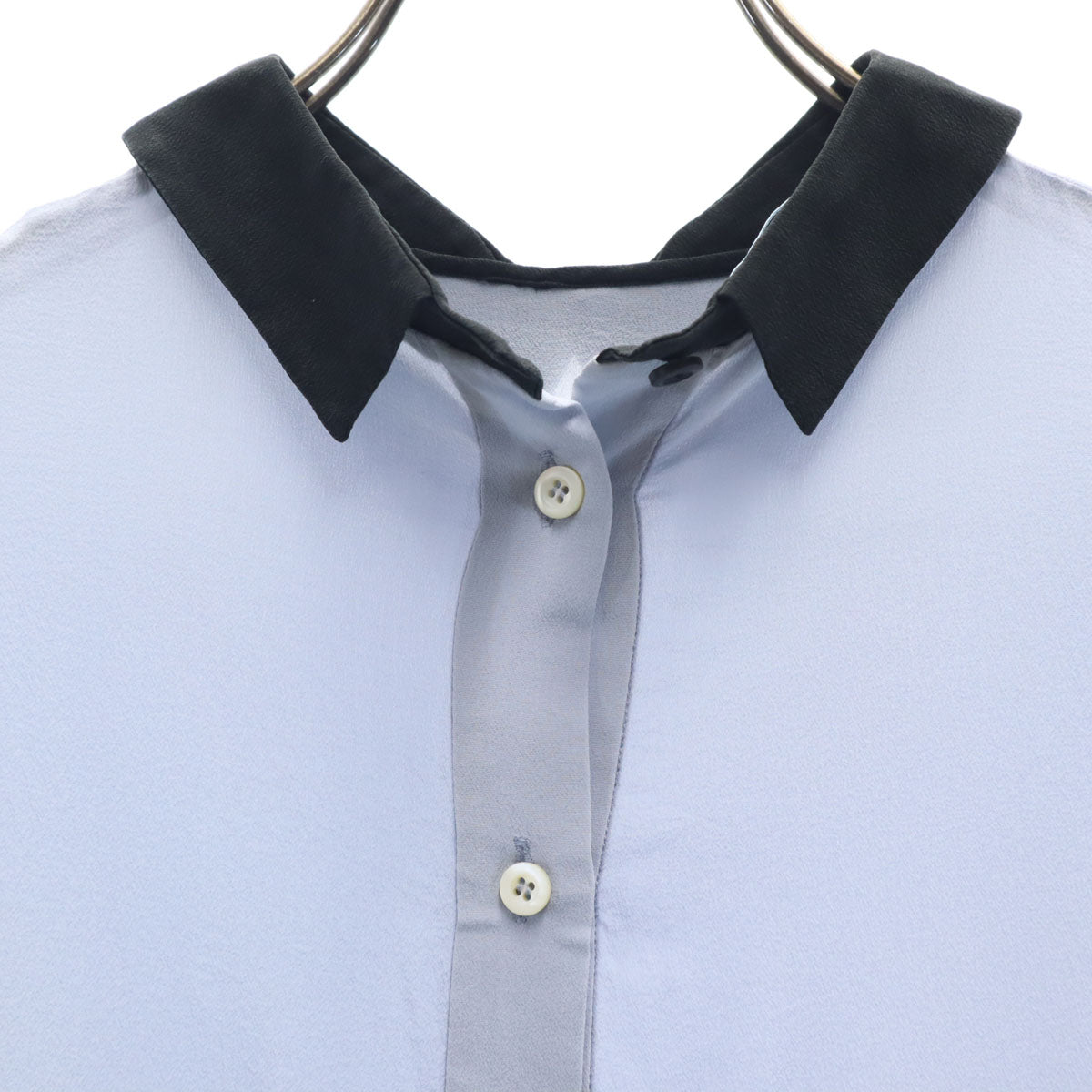PRADA Blue Gray 3/4 Sleeve Blouse Size 40