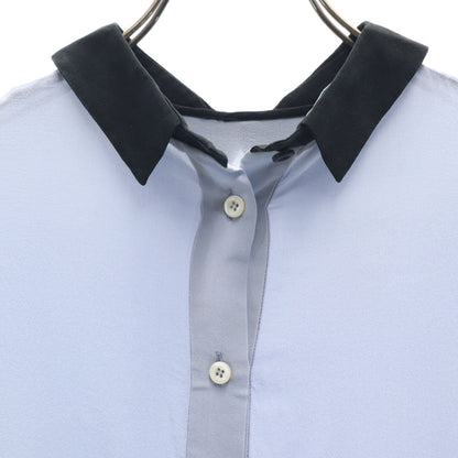 PRADA Blue Gray 3/4 Sleeve Blouse Size 40
