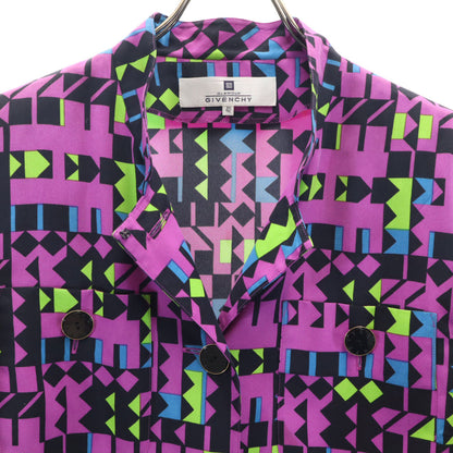 GIVENCHY 90s Geometric Oversized Shirt Purple Size 42