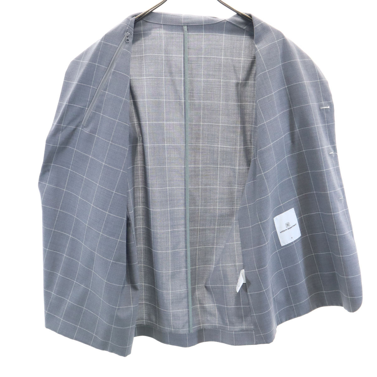 uniform experiment 20SS Windowpane Check Blazer Gray Size 3