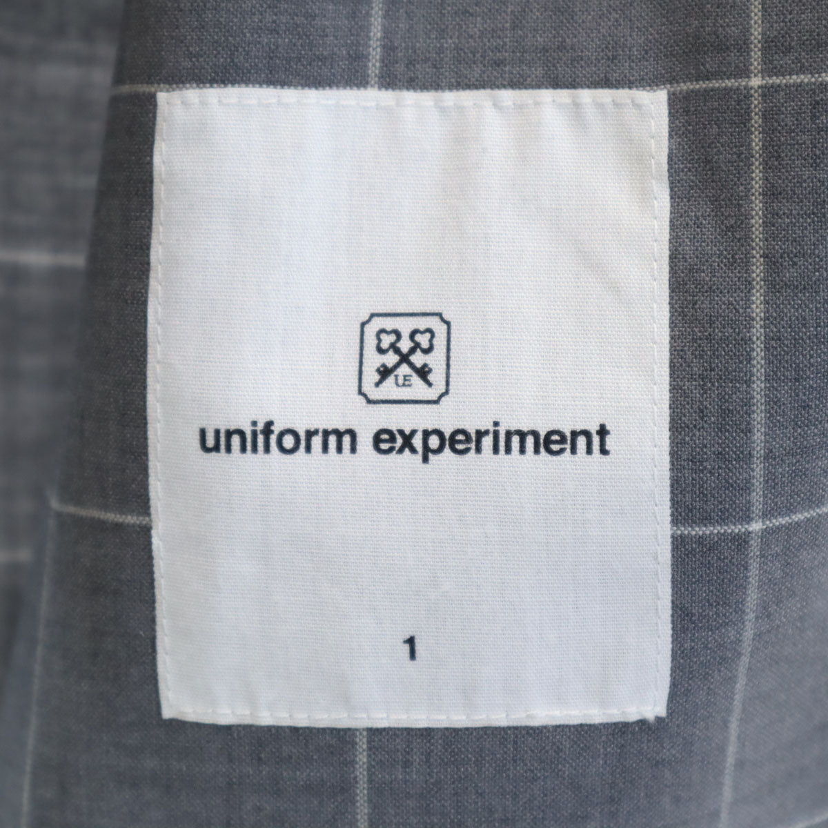 uniform experiment 20SS Windowpane Check Blazer Gray Size 1