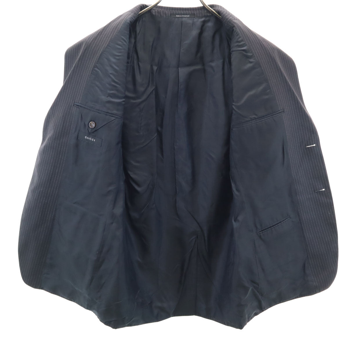 GUCCI Swiss Made Striped Blazer Charcoal Size 48