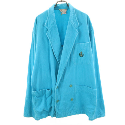 GUCCI 80s Vintage Italian Terry Blazer Light Blue Size 50