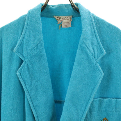 GUCCI 80s Vintage Italian Terry Blazer Light Blue Size 50