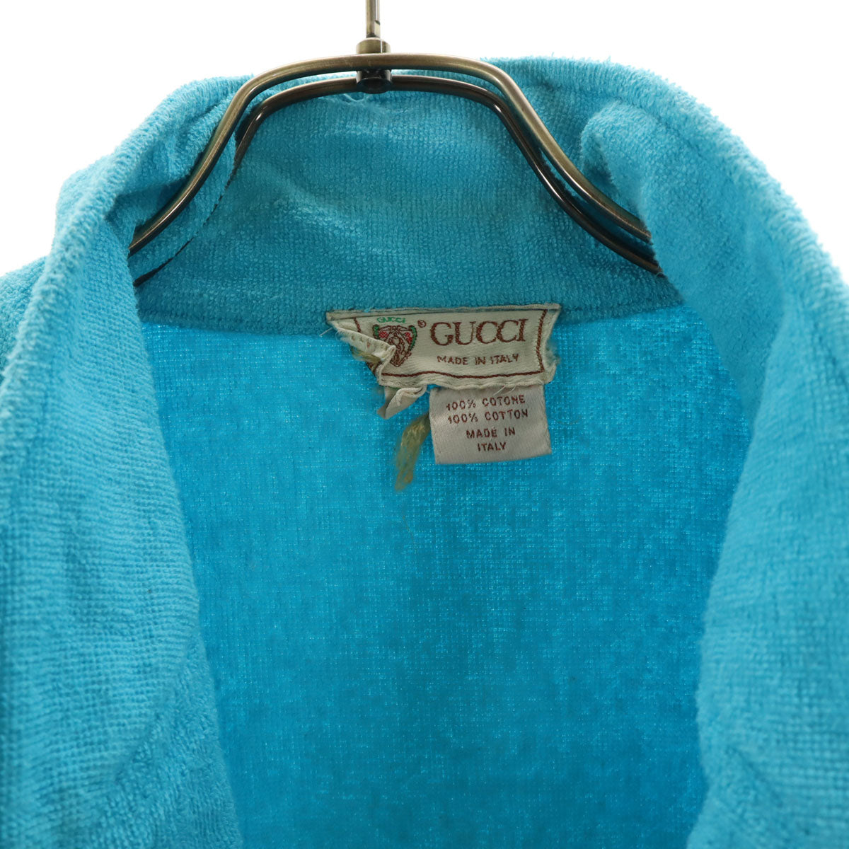 GUCCI 80s Vintage Italian Terry Blazer Light Blue Size 50