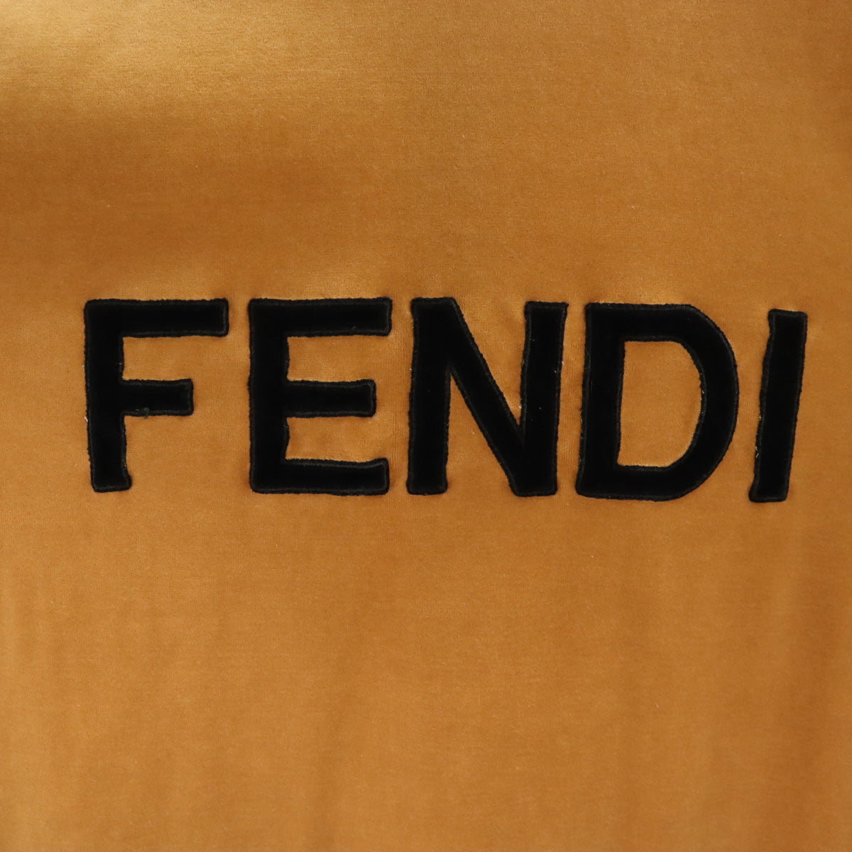 FENDI 90s Made in Italy Velour Half-Zip Polo Brown Size 40