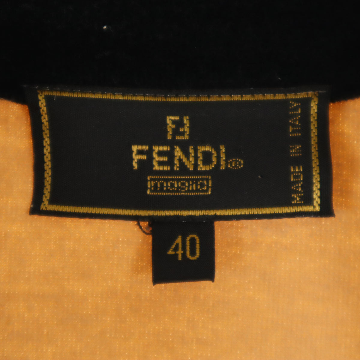 FENDI 90s Made in Italy Velour Half-Zip Polo Brown Size 40