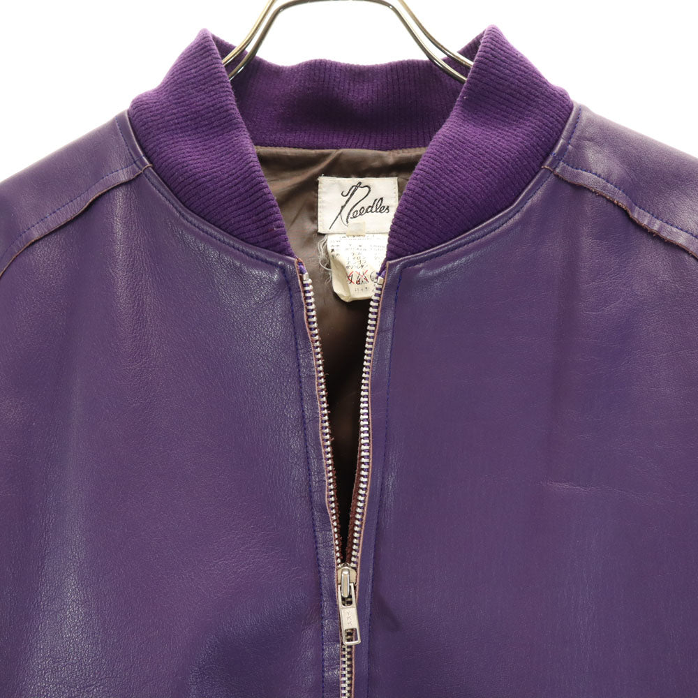 Needles Japan Made Leather Jacket Purple Size XS