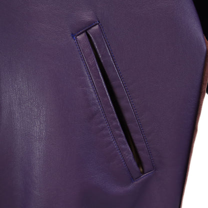 Needles Japan Made Leather Jacket Purple Size XS