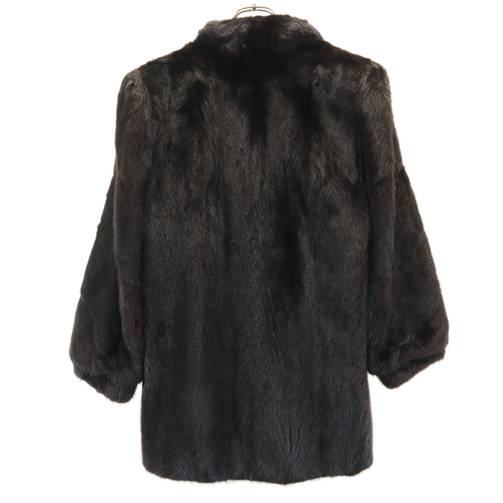 SAGA MINK Mink Fur Coat Dark Brown Size JP 9
