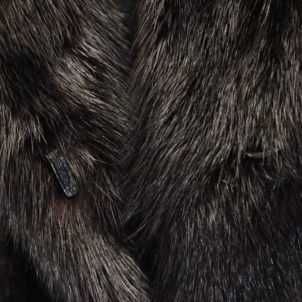 SAGA MINK Mink Fur Coat Dark Brown Size JP 9