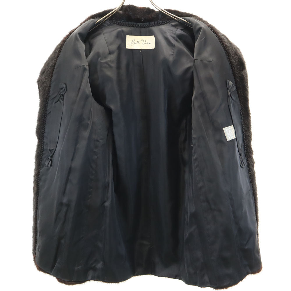 SAGA MINK Mink Fur Coat Dark Brown Size JP 9