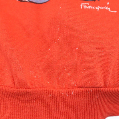 VINTAGE 80s Gaston Lagaffe Raglan Sweatshirt Red Size L