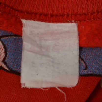 VINTAGE 80s Gaston Lagaffe Raglan Sweatshirt Red Size L