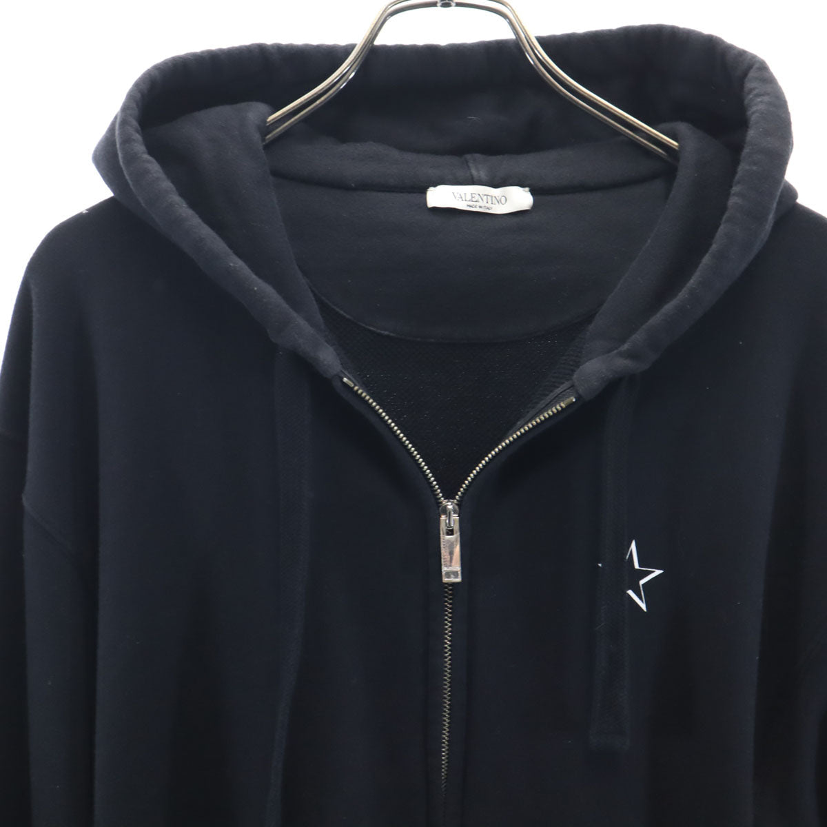 VALENTINO Italian Zip Hoodie Black Size S