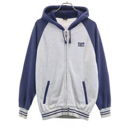 adidas Vintage 70s 80s Trefoil Logo Zip Hoodie Gray Size L