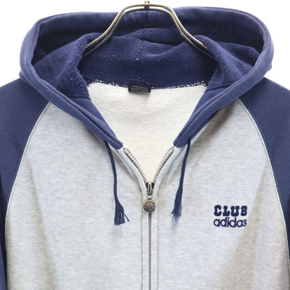 adidas Vintage 70s 80s Trefoil Logo Zip Hoodie Gray Size L