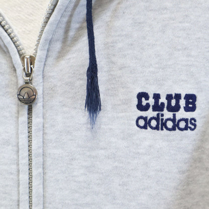 adidas Vintage 70s 80s Trefoil Logo Zip Hoodie Gray Size L