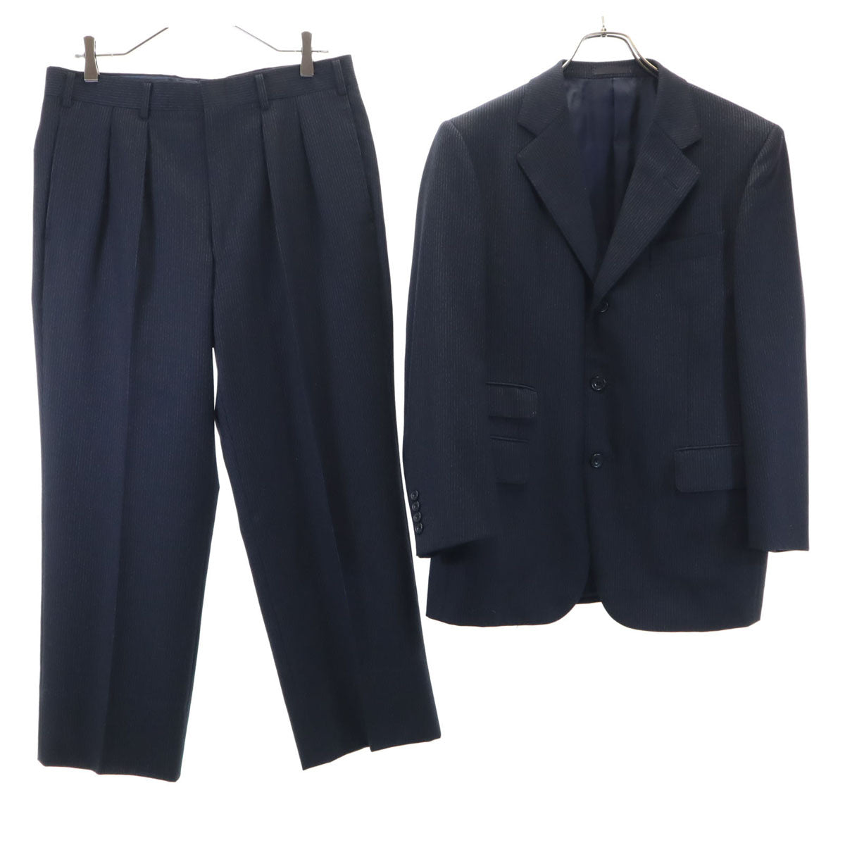 Burberrys 90s Vintage Pinstripe Suit Set Black Size 94-84-165