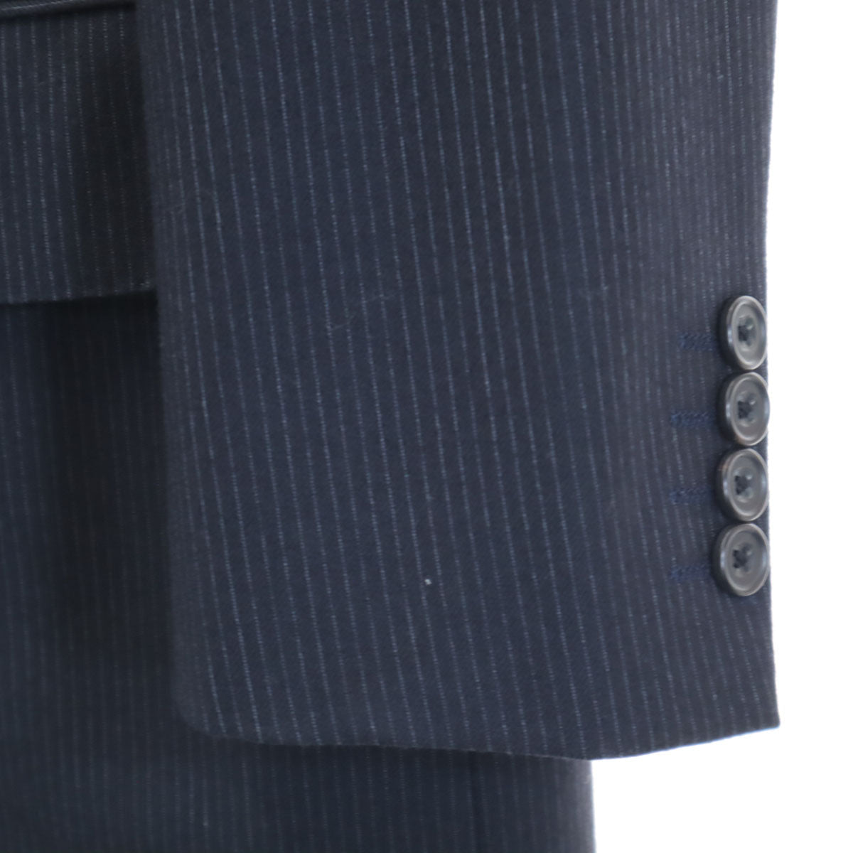 Burberrys 90s Vintage Pinstripe Suit Set Black Size 94-84-165