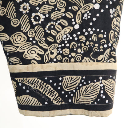 LEONARD Black All Over Pattern Collarless Jacket Size 13AR