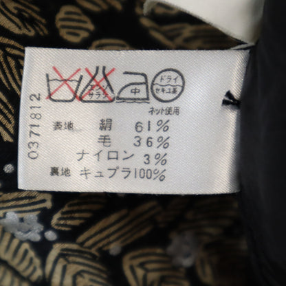 LEONARD Black All Over Pattern Collarless Jacket Size 13AR