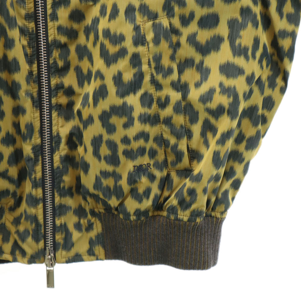 Dior FW23 Italian Leopard Print Jacket Yellow Size 48
