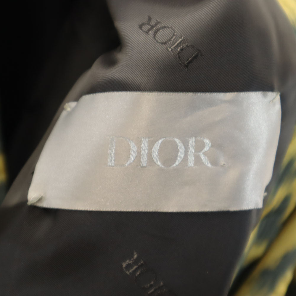 Dior FW23 Italian Leopard Print Jacket Yellow Size 48