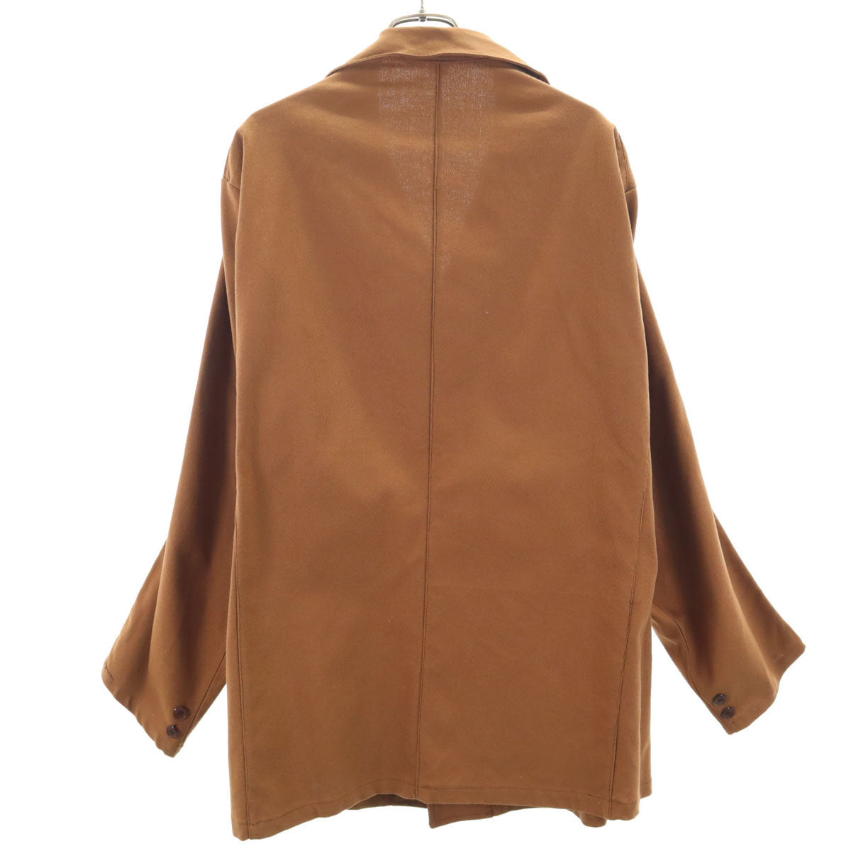 VINTAGE 70s Open Collar Work Jacket Brown