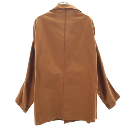VINTAGE 70s Open Collar Work Jacket Brown