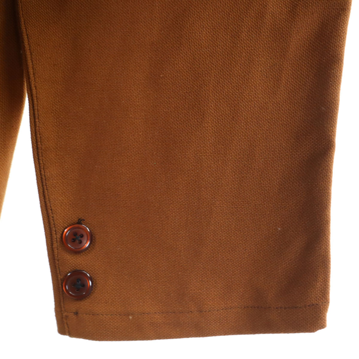 VINTAGE 70s Open Collar Work Jacket Brown