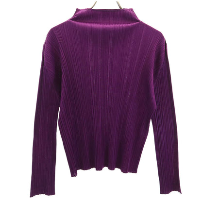 PLEATS PLEASE Long Sleeve Pleated Top Purple Size JP 3