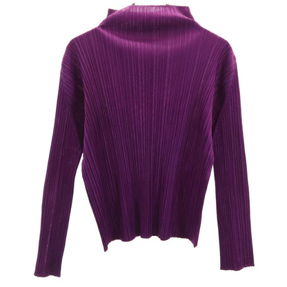 PLEATS PLEASE Long Sleeve Pleated Top Purple Size JP 3