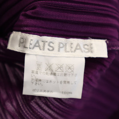 PLEATS PLEASE Long Sleeve Pleated Top Purple Size JP 3