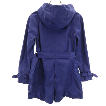 MONCLER Romanian Hooded Belted Coat Blue