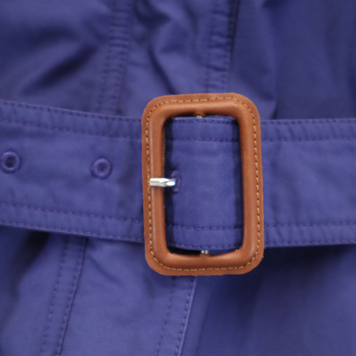 MONCLER Romanian Hooded Belted Coat Blue