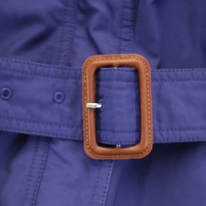 MONCLER Romanian Hooded Belted Coat Blue