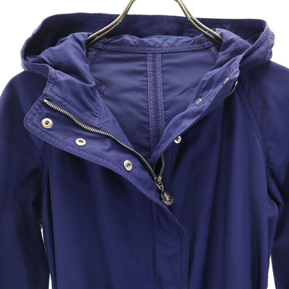 MONCLER Romanian Hooded Belted Coat Blue