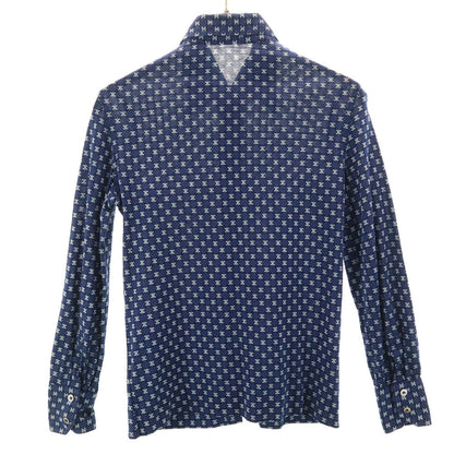 CELINE 90s Macadam 3/4 Sleeve Button-Up Shirt Navy Size 38