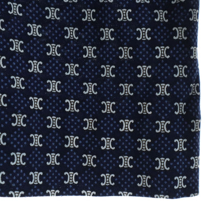 CELINE 90s Macadam 3/4 Sleeve Button-Up Shirt Navy Size 38